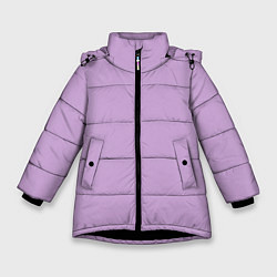 Куртка зимняя для девочки Глициниевый цвет без рисунка, цвет: 3D-черный