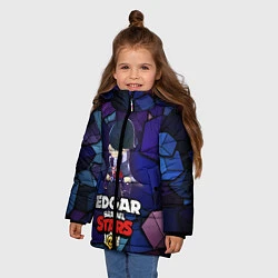 Куртка зимняя для девочки BRAWL STARS EDGAR, цвет: 3D-светло-серый — фото 2