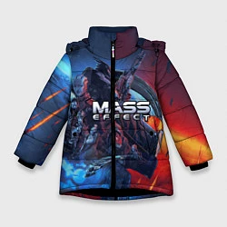 Куртка зимняя для девочки Mass EFFECT Legendary ed, цвет: 3D-черный