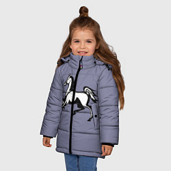 Куртка зимняя для девочки Дикая лошадь, цвет: 3D-красный — фото 2