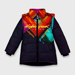 Куртка зимняя для девочки CYBERPUNK 2077 CITY, цвет: 3D-черный