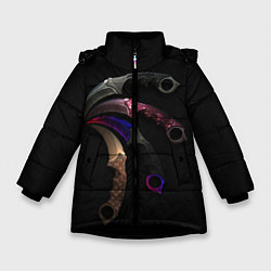 Куртка зимняя для девочки CS Ножи, цвет: 3D-черный