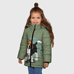 Куртка зимняя для девочки Маленький Щенок, цвет: 3D-черный — фото 2