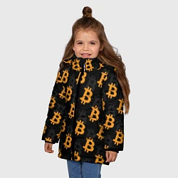 Куртка зимняя для девочки БИТКОИН BITCOIN, цвет: 3D-черный — фото 2