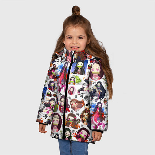 Зимняя куртка для девочки НЕЗУКО / 3D-Черный – фото 3