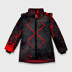 Куртка зимняя для девочки BERSERK БЕРСЕРК КЛЕЙМО, цвет: 3D-красный