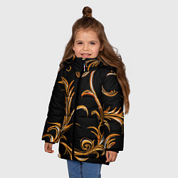 Куртка зимняя для девочки Лиана, цвет: 3D-черный — фото 2