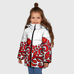 Куртка зимняя для девочки ХОХЛОМА, цвет: 3D-черный — фото 2