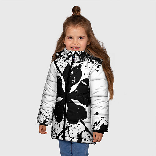 Зимняя куртка для девочки Черный клевер, / 3D-Черный – фото 3