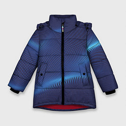 Куртка зимняя для девочки 3D волна, цвет: 3D-красный