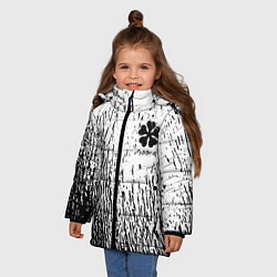 Куртка зимняя для девочки Черный клевер, цвет: 3D-светло-серый — фото 2
