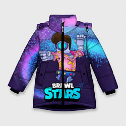 Куртка зимняя для девочки STU СТУ Brawl Stars, цвет: 3D-черный