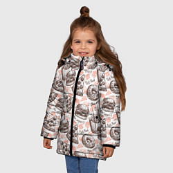 Куртка зимняя для девочки Фастфуд Fast food, цвет: 3D-светло-серый — фото 2