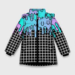 Куртка зимняя для девочки Beach MIami, цвет: 3D-черный