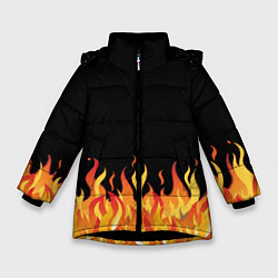 Куртка зимняя для девочки ОГОНЬ И НИЧЕГО ЛИШНЕГО, цвет: 3D-черный