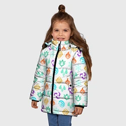 Куртка зимняя для девочки GENSHIN IMPACT ЭМБЛЕМЫ, цвет: 3D-черный — фото 2