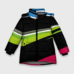 Куртка зимняя для девочки Волны, цвет: 3D-светло-серый