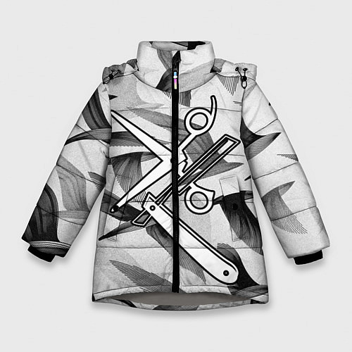 Зимняя куртка для девочки Барбер / 3D-Светло-серый – фото 1