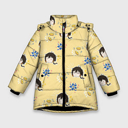 Куртка зимняя для девочки Чиби Чжун Ли, цвет: 3D-черный