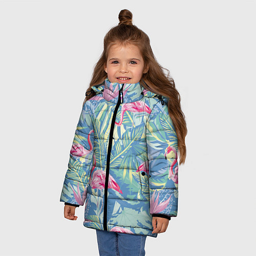 Зимняя куртка для девочки Фламинго / 3D-Черный – фото 3