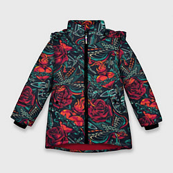 Куртка зимняя для девочки Предвестники, цвет: 3D-красный