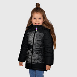 Куртка зимняя для девочки Череп из текста, цвет: 3D-черный — фото 2