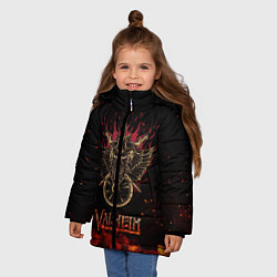 Куртка зимняя для девочки Valheim символ черепа, цвет: 3D-черный — фото 2