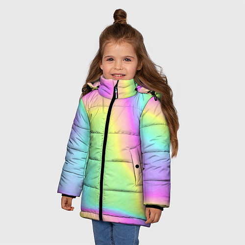 Зимняя куртка для девочки Цвет волшебства / 3D-Черный – фото 3