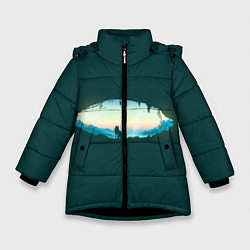 Куртка зимняя для девочки Глаз природы, цвет: 3D-черный