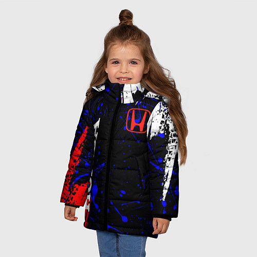 Зимняя куртка для девочки HONDA / 3D-Черный – фото 3