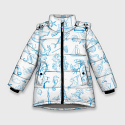 Зимняя куртка для девочки Морская тема