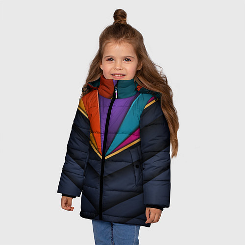 Зимняя куртка для девочки 3D luxury / 3D-Черный – фото 3