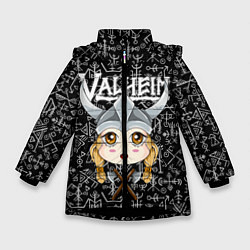 Куртка зимняя для девочки Valheim Girl, цвет: 3D-черный