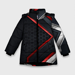 Куртка зимняя для девочки Luxury Black 3D СОТЫ, цвет: 3D-черный