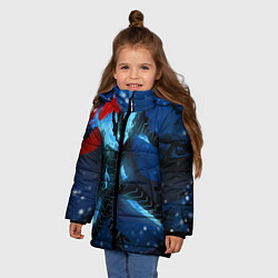Куртка зимняя для девочки Поднятие уровня Аниме, цвет: 3D-черный — фото 2