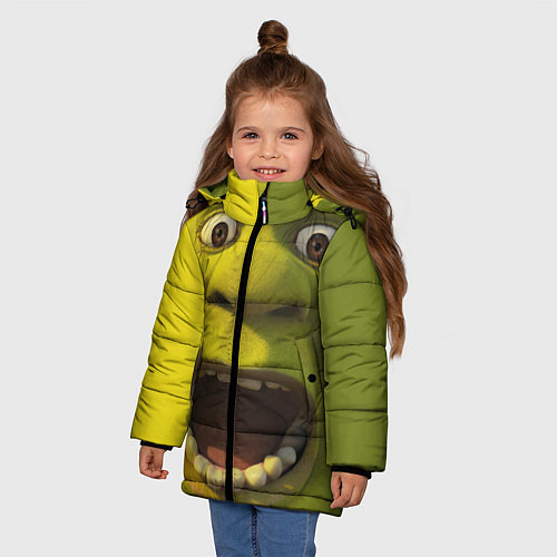 Зимняя куртка для девочки Shrek is Yelling / 3D-Черный – фото 3