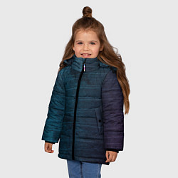 Куртка зимняя для девочки Texture Blue Ripples, цвет: 3D-черный — фото 2