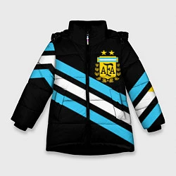 Куртка зимняя для девочки Сборная Аргентины, цвет: 3D-черный