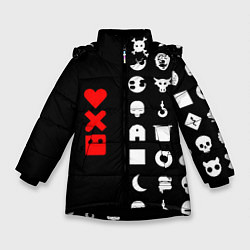 Куртка зимняя для девочки Любовь, смерть и роботы, цвет: 3D-черный