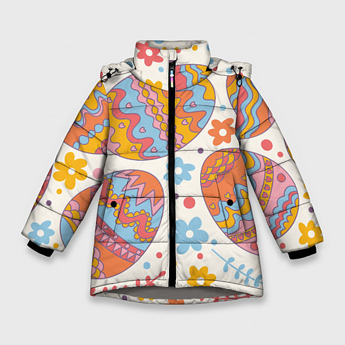 Зимняя куртка для девочки Пасха / 3D-Светло-серый – фото 1