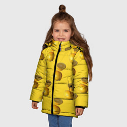 Куртка зимняя для девочки Летние лимоны, цвет: 3D-черный — фото 2