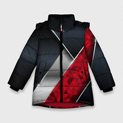 Зимняя куртка для девочки 3D BLACK AND RED METAL