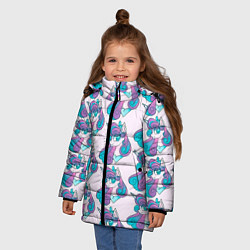 Куртка зимняя для девочки Пони узор, цвет: 3D-светло-серый — фото 2
