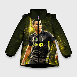 Куртка зимняя для девочки Cristiano Ronaldo Juventus, цвет: 3D-черный