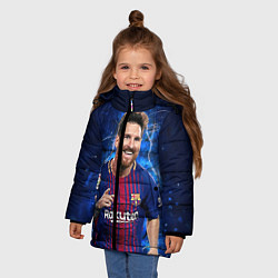Куртка зимняя для девочки Лионель Месси Барселона 10, цвет: 3D-красный — фото 2