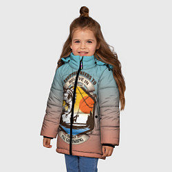 Куртка зимняя для девочки Поход и туристическая рыбалка, цвет: 3D-черный — фото 2