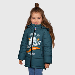 Куртка зимняя для девочки Бейсбол, цвет: 3D-черный — фото 2