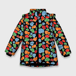 Куртка зимняя для девочки Бойцовский Клуб, цвет: 3D-черный