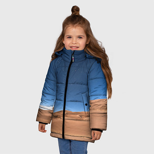 Зимняя куртка для девочки Пустыня / 3D-Черный – фото 3