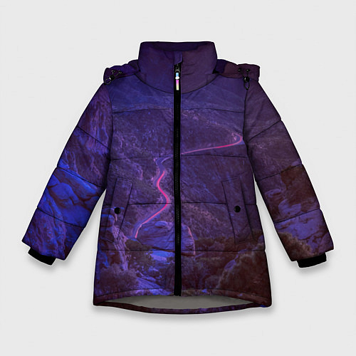 Зимняя куртка для девочки НЕОНОВАЯ ДОРОГА / 3D-Светло-серый – фото 1